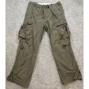 Vintage Hollister Paractrooper Green Cargo Pants Y2K Mens Medium Army Drab 36x31